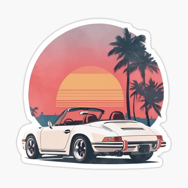 Item preview, Vintage Summer Porsche Beach Sunset sports car designed and sold by 8FistsofTees.