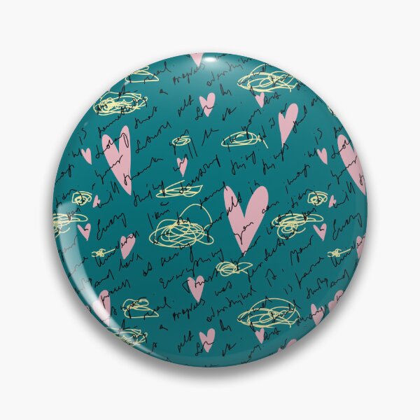 Item preview, Scribble pink heart hand written blue pattern designed and sold by Yana Mustafina | Boho Soulful Designs.