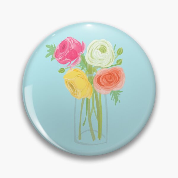Item preview, Ranunculus Bunch in Glass Bottle  designed and sold by Christine Philbrick.