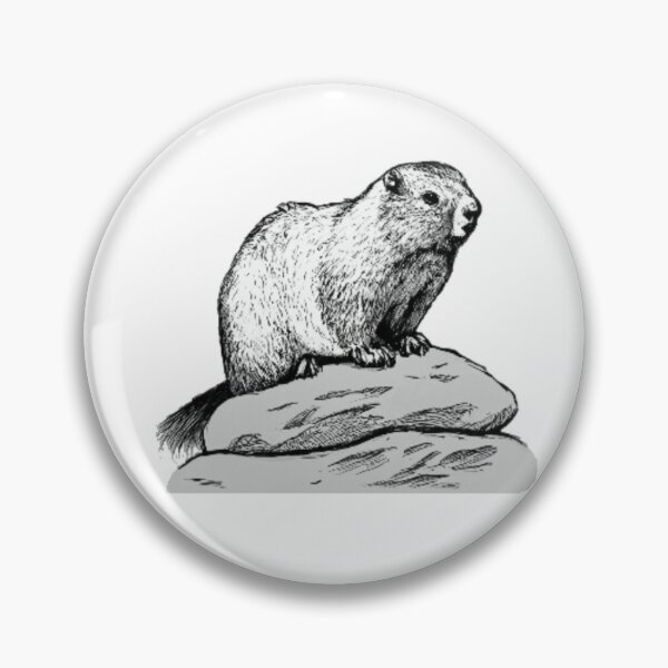 Item preview, Gray marmot on top of a rock designed and sold by GroundhogMs.