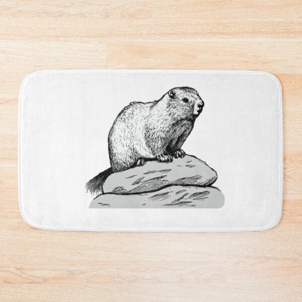 Item preview, Gray marmot on top of a rock designed and sold by GroundhogMs.