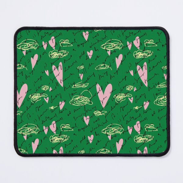 Item preview, Scribble heart hand written neon green pattern designed and sold by Yana Mustafina | Boho Soulful Designs.