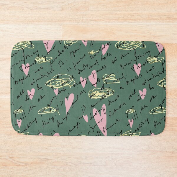 Item preview, Scribble pink heart hand written turquoise pattern designed and sold by Yana Mustafina | Boho Soulful Designs.