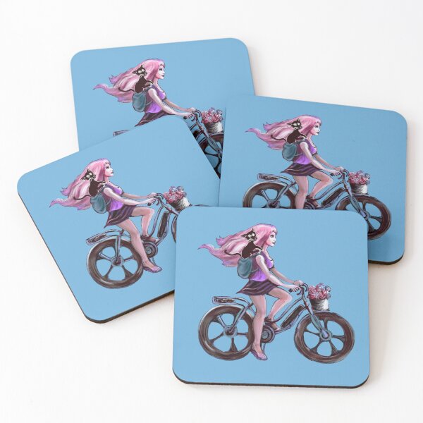 Item preview, Girl with cat on the bicycle designed and sold by Ximera888Art.
