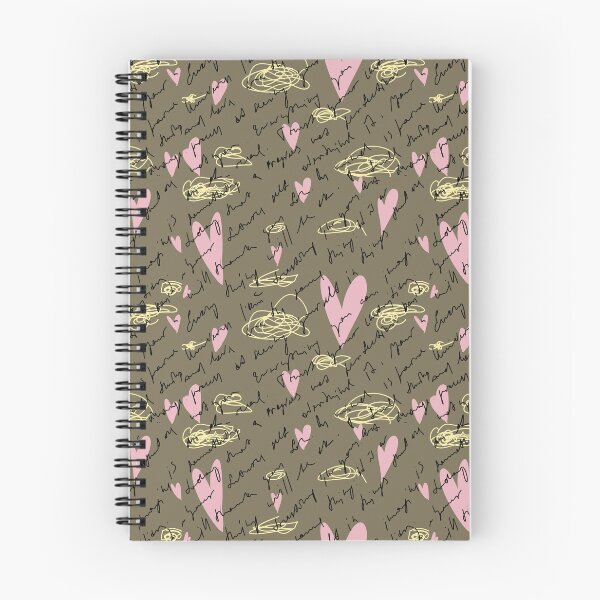 Item preview, Scribble heart hand written pastel brown pattern designed and sold by Yana Mustafina | Boho Soulful Designs.