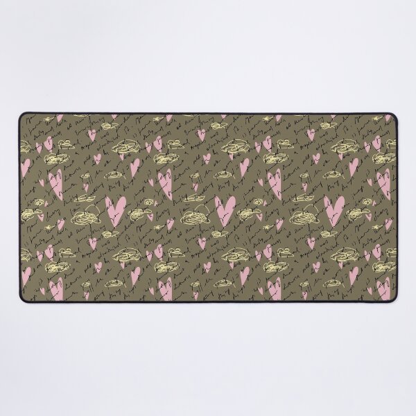 Item preview, Scribble heart hand written pastel brown pattern designed and sold by Yana Mustafina | Boho Soulful Designs.