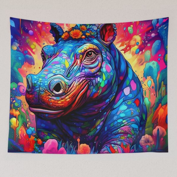 Item preview, Rainbow Hippo designed and sold by NRGArtwork.