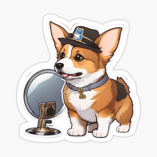 Item preview, Cute Detective Corgi Stickers designed and sold by Creative-Clings.