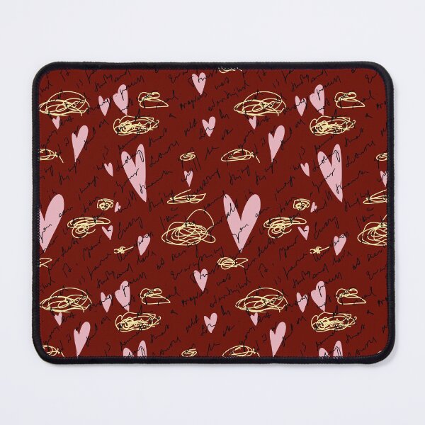 Item preview, Scribble pink heart hand written red pattern designed and sold by Yana Mustafina | Boho Soulful Designs.