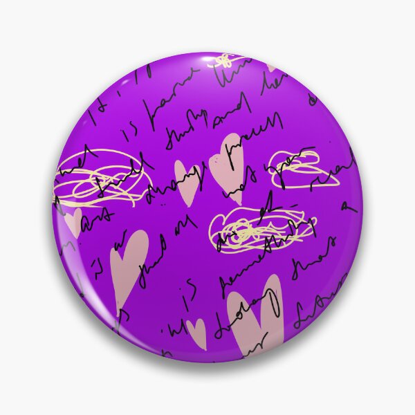 Item preview, Scribble heart hand written neon violet pattern designed and sold by Yana Mustafina | Boho Soulful Designs.