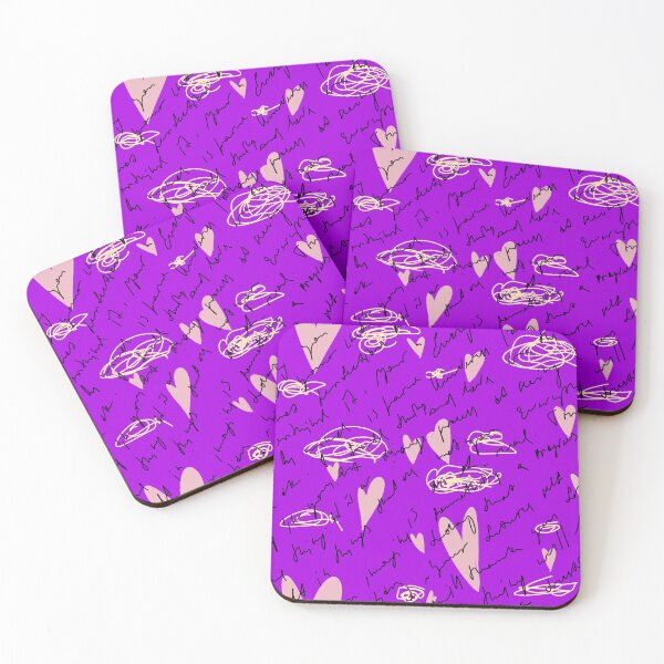 Item preview, Scribble heart hand written neon violet pattern designed and sold by Yana Mustafina | Boho Soulful Designs.
