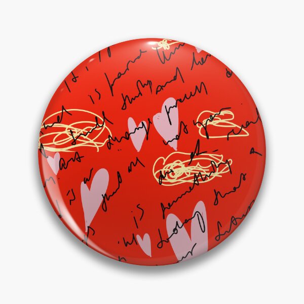 Item preview, Scribble heart hand written neon red pattern designed and sold by Yana Mustafina | Boho Soulful Designs.