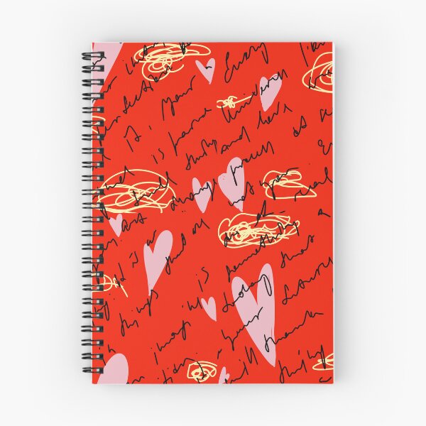 Item preview, Scribble heart hand written neon red pattern designed and sold by Yana Mustafina | Boho Soulful Designs.