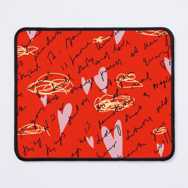 Item preview, Scribble heart hand written neon red pattern designed and sold by Yana Mustafina | Boho Soulful Designs.
