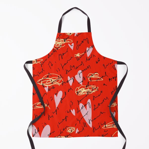 Item preview, Scribble heart hand written neon red pattern designed and sold by Yana Mustafina | Boho Soulful Designs.