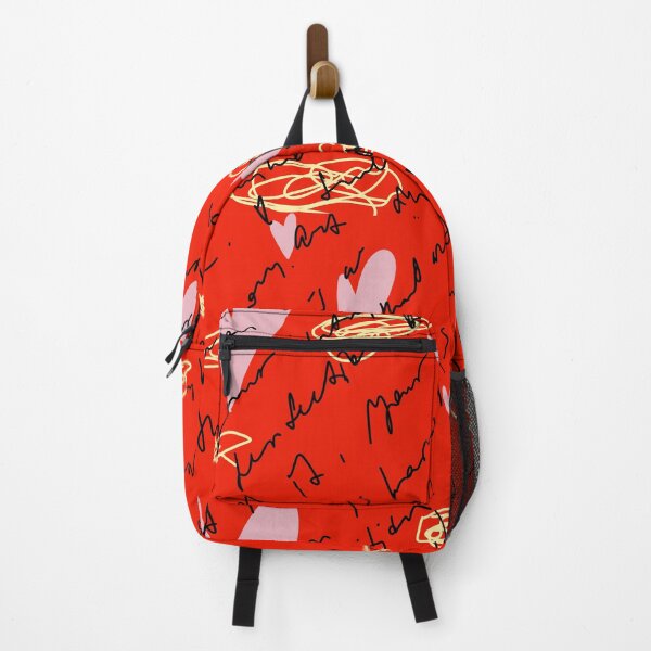 Item preview, Scribble heart hand written neon red pattern designed and sold by Yana Mustafina | Boho Soulful Designs.
