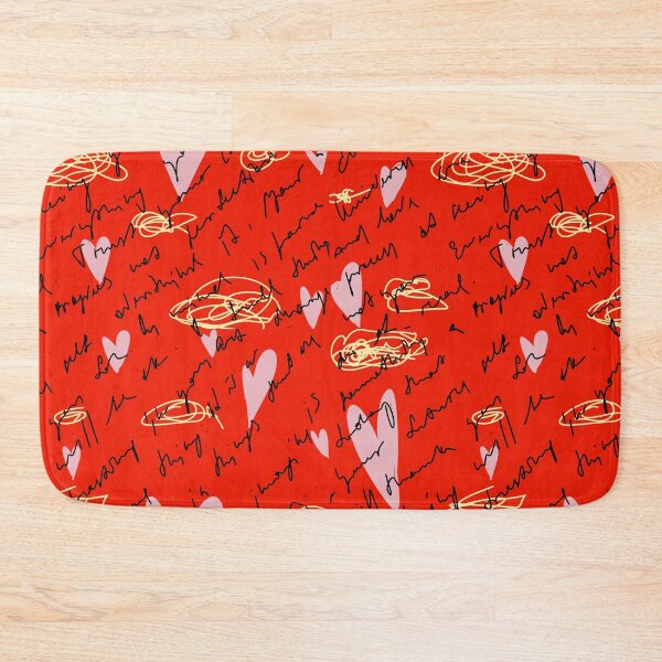 Item preview, Scribble heart hand written neon red pattern designed and sold by Yana Mustafina | Boho Soulful Designs.