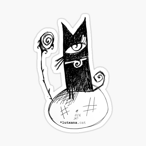 black cat lutxana art* Pegatina