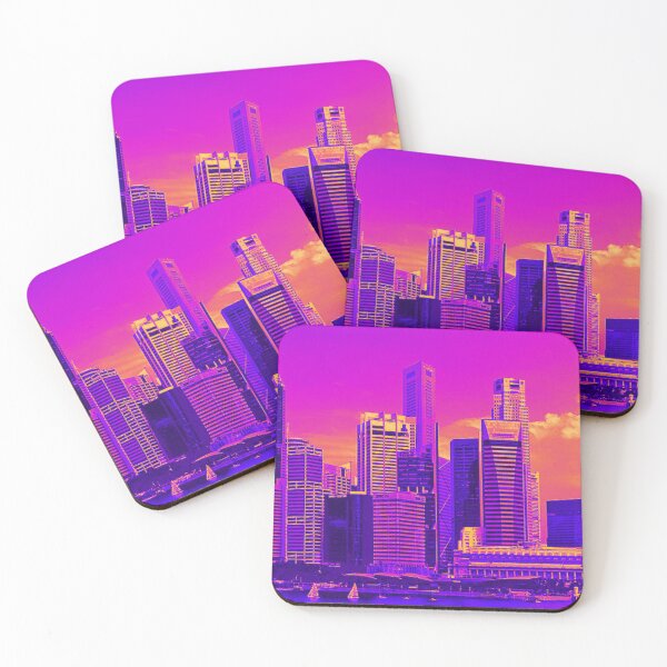 Aperçu de l'œuvre Singapour City-Purple City Scape créée et vendue par tomorrowsart.