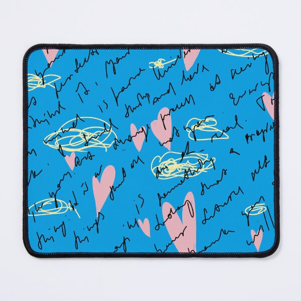 Item preview, Scribble heart hand written neon blue pattern designed and sold by Yana Mustafina | Boho Soulful Designs.
