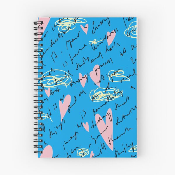 Item preview, Scribble heart hand written neon blue pattern designed and sold by Yana Mustafina | Boho Soulful Designs.