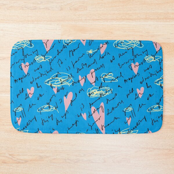 Item preview, Scribble heart hand written neon blue pattern designed and sold by Yana Mustafina | Boho Soulful Designs.