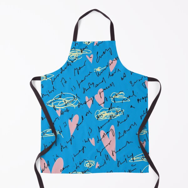 Item preview, Scribble heart hand written neon blue pattern designed and sold by Yana Mustafina | Boho Soulful Designs.
