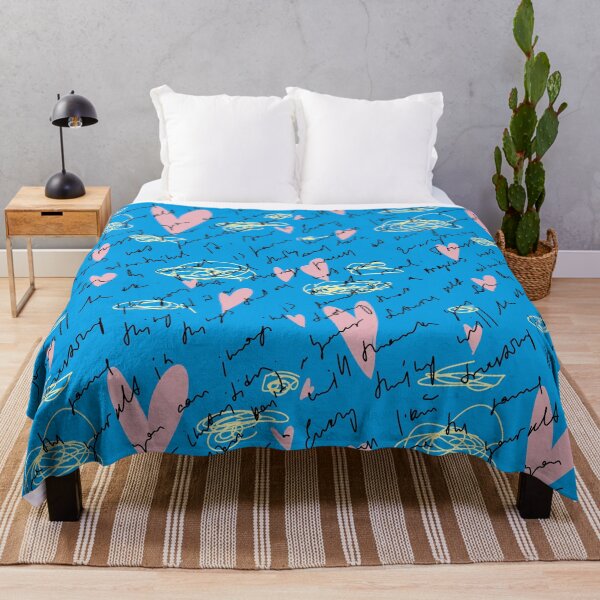 Item preview, Scribble heart hand written neon blue pattern designed and sold by Yana Mustafina | Boho Soulful Designs.