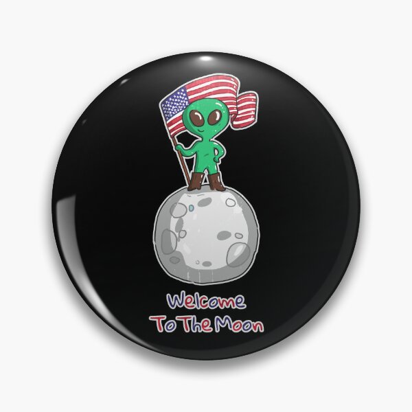 Item preview, Funny Ailen Claims Dibs on the Moon with an American Flag designed and sold by yphien.