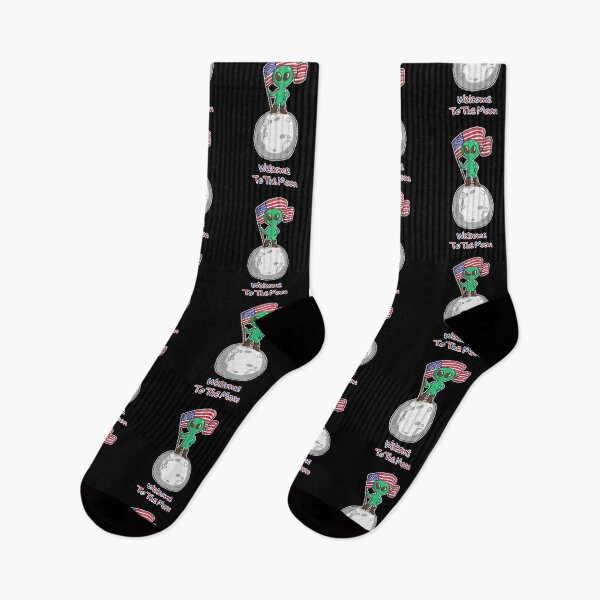 Item preview, Funny Ailen Claims Dibs on the Moon with an American Flag designed and sold by yphien.