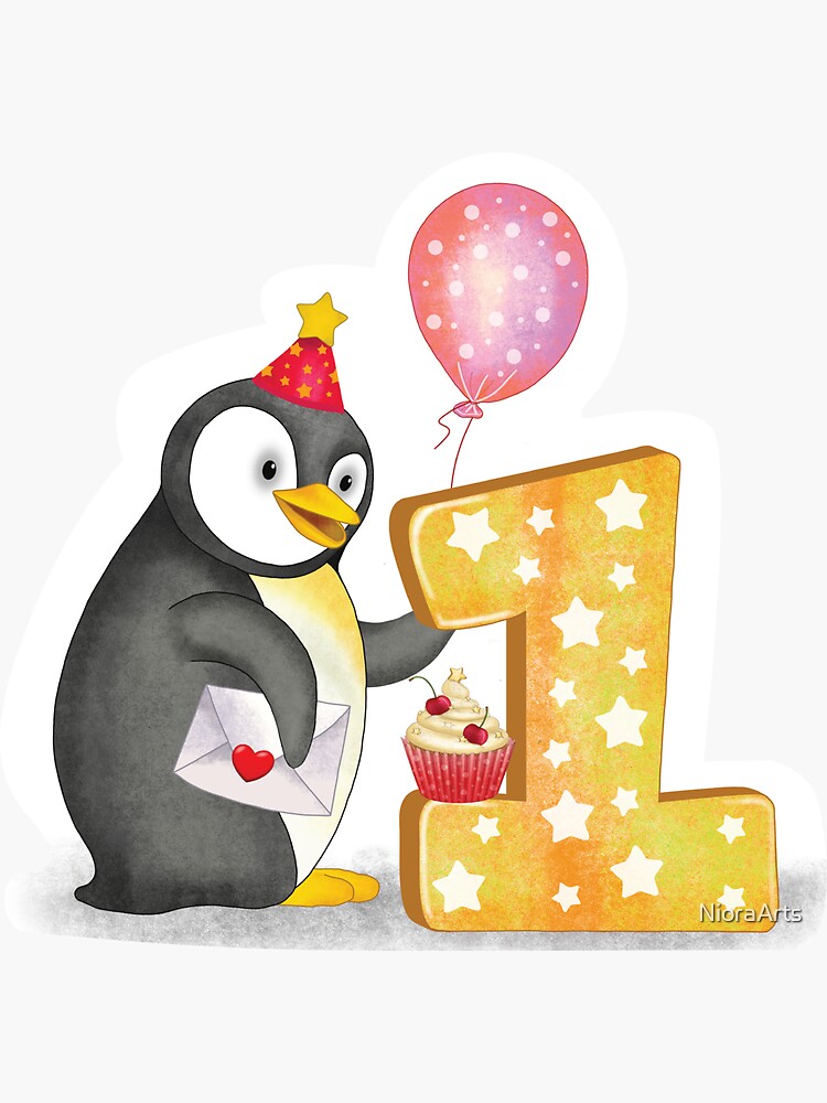 “Number One Birthday Celebration” Sticker for Sale by NioraArts | Redbubble