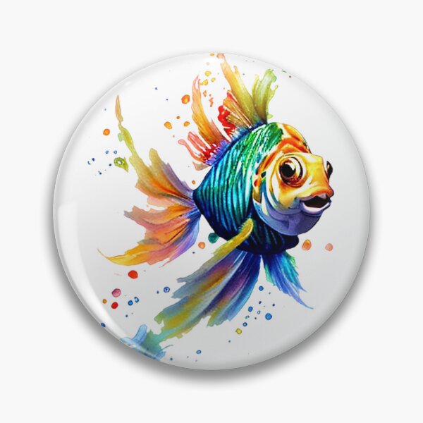 Item preview, Colorful splattered fish designed and sold by ibelieveimages.
