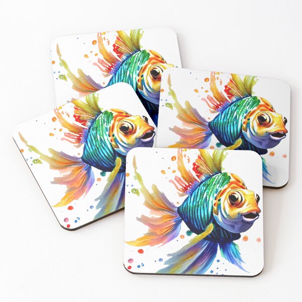 Item preview, Colorful splattered fish designed and sold by ibelieveimages.