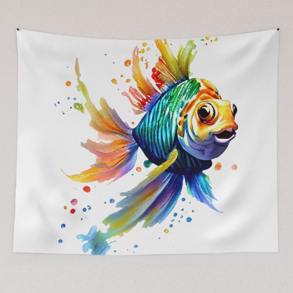 Item preview, Colorful splattered fish designed and sold by ibelieveimages.