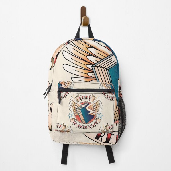 Item preview, Born to Read Wild Old School Tattoo Design for Book Lovers designed and sold by RedHillPrints.