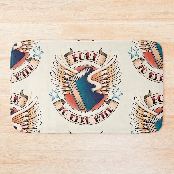 Item preview, Born to Read Wild Old School Tattoo Design for Book Lovers designed and sold by RedHillPrints.