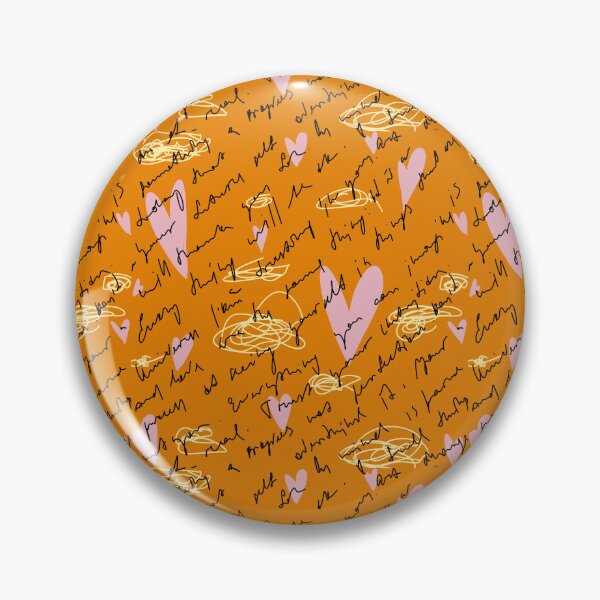 Item preview, Scribble pink heart hand written orange pattern designed and sold by Yana Mustafina | Boho Soulful Designs.
