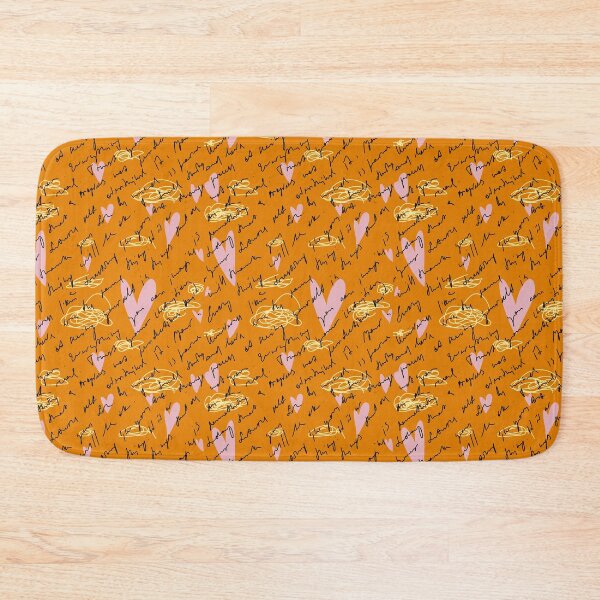 Item preview, Scribble pink heart hand written orange pattern designed and sold by Yana Mustafina | Boho Soulful Designs.