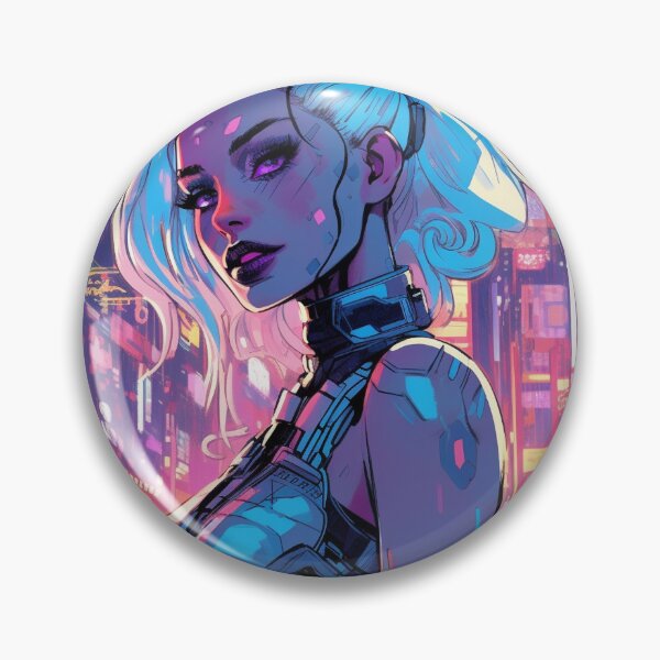 Item preview, latest artwork on anime femme cyborg neon dystopian futuristic designed and sold by Davidnh8.