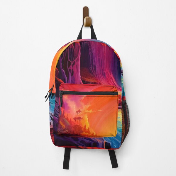 Item preview, Rainbow Waterfall in the beautiful woods at sunset designed and sold by Art by Lilia.