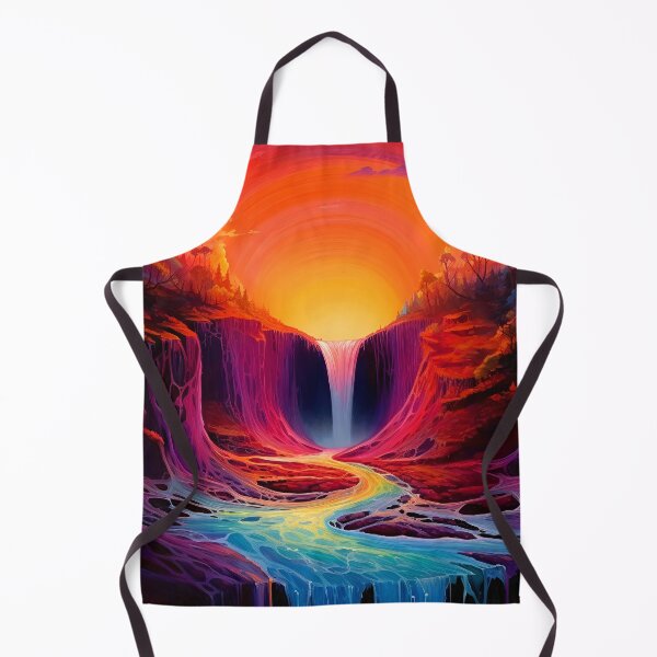 Item preview, Rainbow Waterfall in the beautiful woods at sunset designed and sold by Art by Lilia.