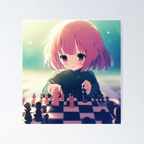 Hikaru nakamura playing chess. anime style