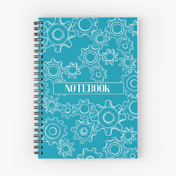 Item preview, English Blue Gears Notebook designed and sold by Yesskathe.