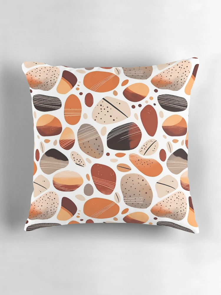 Thumbnail 3 of 4, Pillow, Boho Style Rocks | Minimalistic Boho Rocks | Minimal Rocks Pattern designed and sold by BoredF.