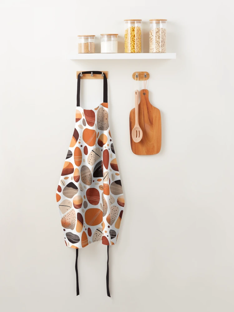 Thumbnail 4 of 6, Apron, Boho Style Rocks | Minimalistic Boho Rocks | Minimal Rocks Pattern designed and sold by BoredF.