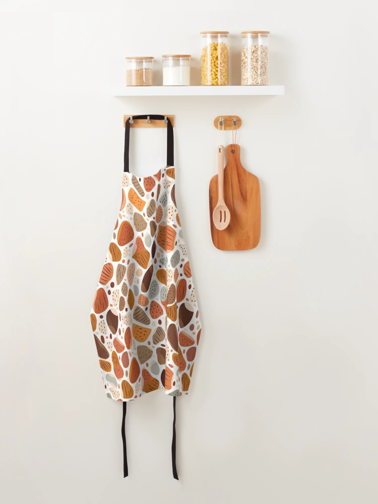 Thumbnail 4 of 6, Apron, Boho Style Rocks | Minimalistic Boho Rocks | Minimal Rocks Pattern designed and sold by BoredF.