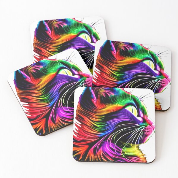 Item preview, Neon cat profile designed and sold by ibelieveimages.