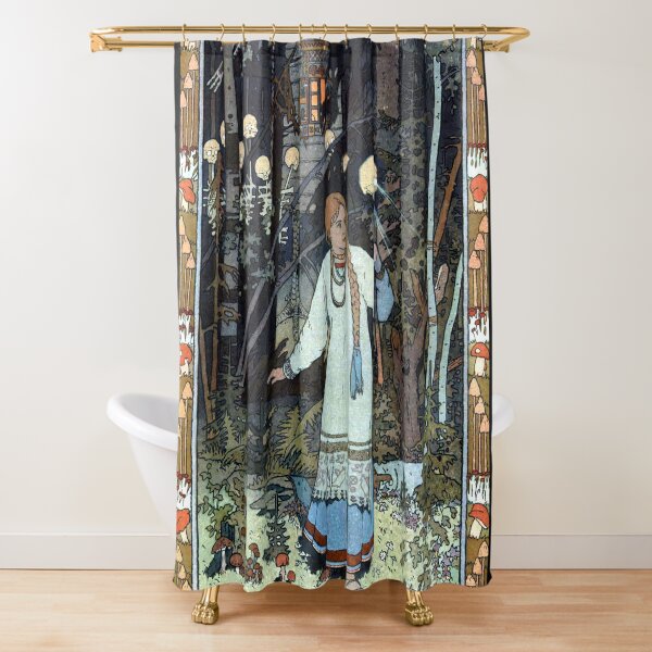 Item preview, Vasilisa the Beautiful at the Hut of Baba Yaga - Ivan Bilibin designed and sold by forgottenbeauty.