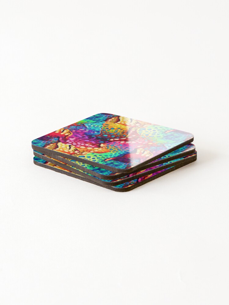 Thumbnail 4 of 5, Coasters (Set of 4),  Abstract paint designed and sold by BloodRubyz.