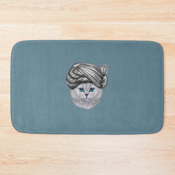 Item preview, Cute White Tabby Cat wearing Turban Head Wrap 		 designed and sold by zxwmekmrb50.